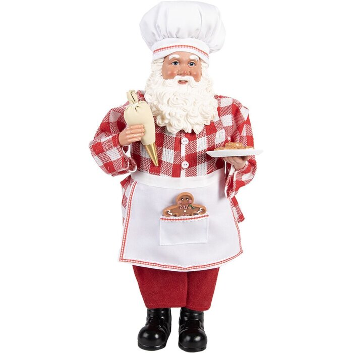 Clayre & Eef Фигурка Санта Клауса Пекарь 45 см