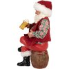 Clayre & Eef Санта Клаус с кружкой пива 24 см, красная деревенская фигурка