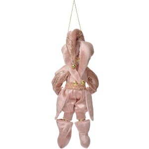 Clayre & Eef Deko-Anhänger Elfe rosa gold 10x8x28 cm Weihnachtsdeko
