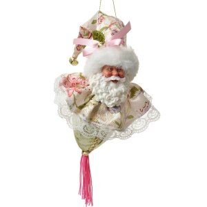 Clayre & Eef Weihnachtsanhänger Santa grün...