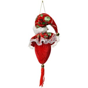 Clayre & Eef Weihnachtsanhänger Santa Claus Rot...