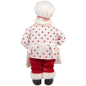 Clayre & Eef Weihnachtsmann-Dekoration Weiß Rot 15x10x28 cm