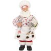 Clayre & Eef Weihnachtsmann-Dekoration Weiß Rot 15x10x28 cm