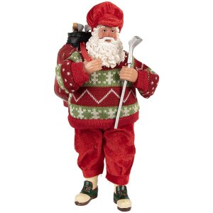 Clayre & Eef Weihnachtsmann Dekofigur Golf 15x10x28...