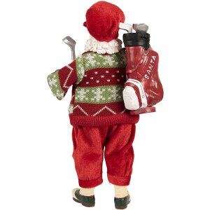 Clayre & Eef Декофигура Дед Мороз "Гольф" 15x10x28 см