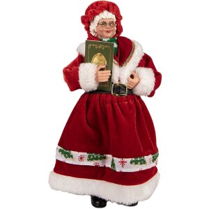 Clayre & Eef 66238 Weihnachtsfrau Figur Rot Grün...