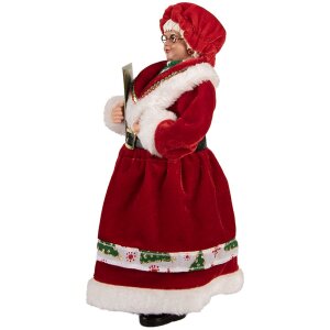 Clayre & Eef 66238 Weihnachtsfrau Figur Rot Grün 14x10x28 cm