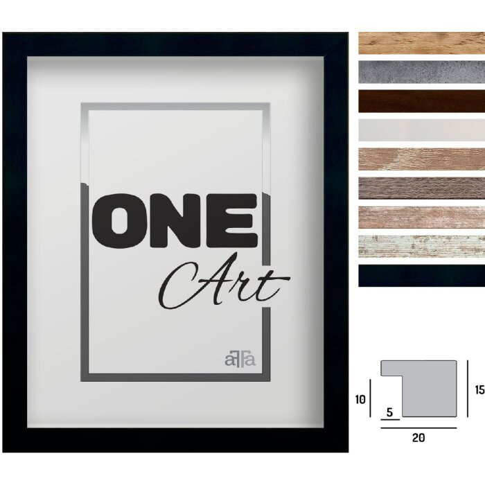 FramesFactory Hekla Bilderrahmen MDF Holzoptik 10x15 bis 70x100 cm Vintage Look