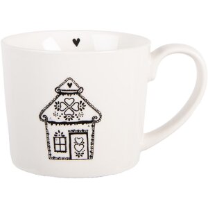 Clayre & Eef 6CEMU0185 Becher Weiß/Schwarz...