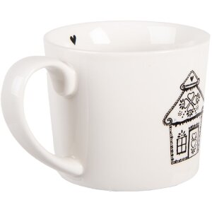 Clayre & Eef 6CEMU0185 Becher Weiß/Schwarz...