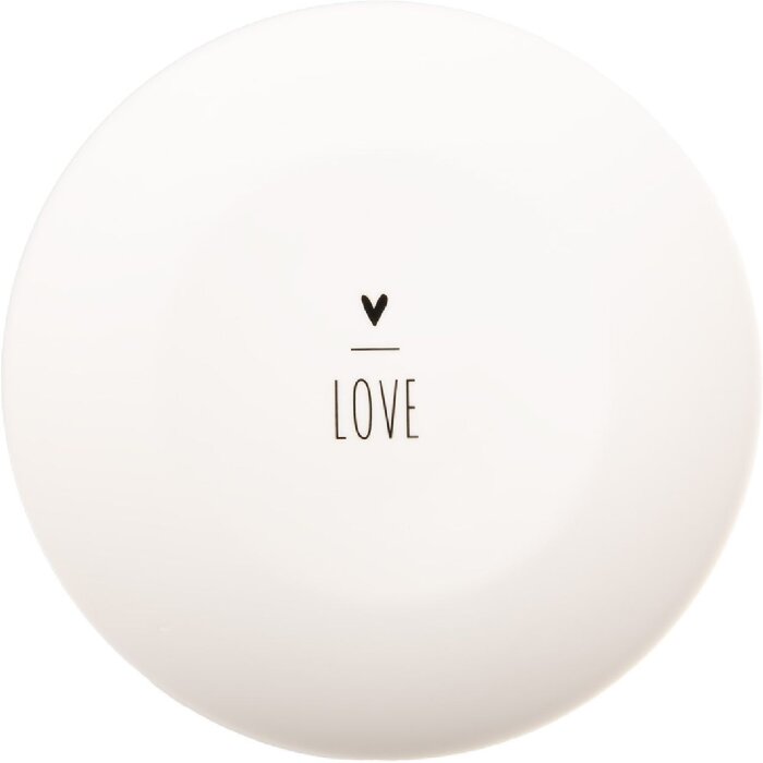 Clayre & Eef BHSDP0001 Kleiner Teller Ø 20x2 cm Weiß mit schwarzem Rand