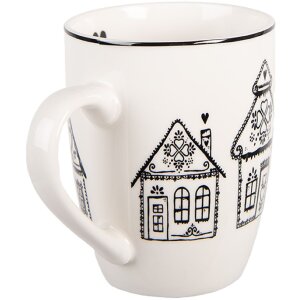 Clayre & Eef GBBMU Becher 12x8x10 cm Beige und Schwarz