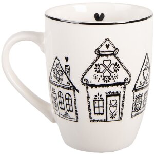 Clayre & Eef GBBMU Becher 12x8x10 cm Beige und Schwarz