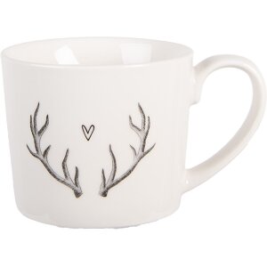 Clayre & Eef NWVMU Becher 12x8x7 cm 275 ml Weiß...