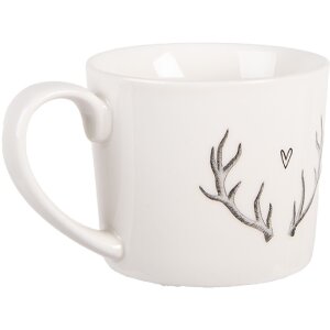 Clayre & Eef NWVMU Becher 12x8x7 cm 275 ml Weiß...