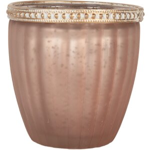Clayre & Eef 6GL5215 Teelichthalter Rosa Ø 9x6 cm