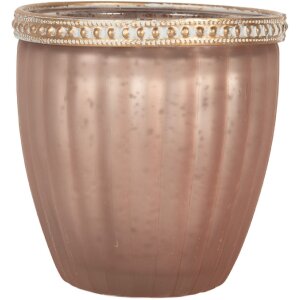 Clayre & Eef 6GL5215 Teelichthalter Rosa Ø 9x6 cm