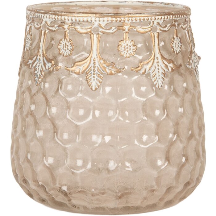 Clayre & Eef 6GL5225 Teelichthalter Ø 10x10 cm Rosa