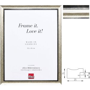 Effect Holz-Bilderrahmen Profil 40 Silber Platin viele...