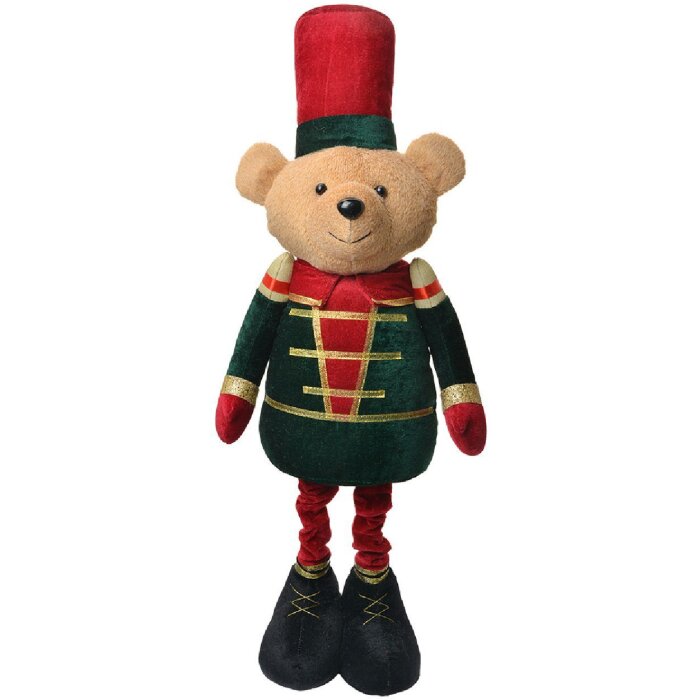 Clayre & Eef Декор Медведь 25x15x58 см Коричневый и Красный