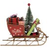 Clayre & Eef 6Y5869 Dekoration Schlitten 21x9x18 cm Rot Goldfarben