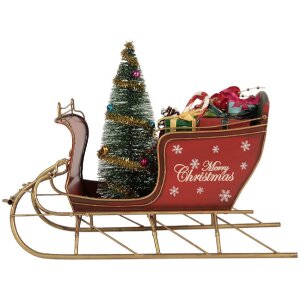 Clayre & Eef 6Y5870 Декоративные сани 30x15x22 см Красные и золотистые