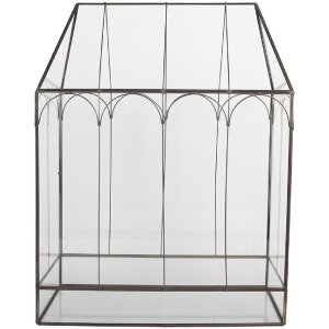 Clayre & Eef 5GL0022 Dekoration Mini Gewächshaus 35x15x46 cm Schwarz Transparent