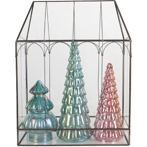 Clayre & Eef 5GL0022 Dekoration Mini Gewächshaus 35x15x46 cm Schwarz Transparent