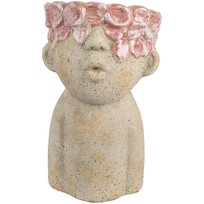 Clayre & Eef Цветочный горшок 16x15x25 см бежево-красный