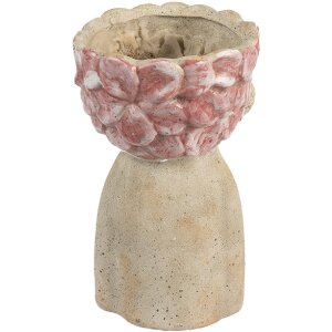 Clayre & Eef Цветочный горшок 16x15x25 см бежево-красный