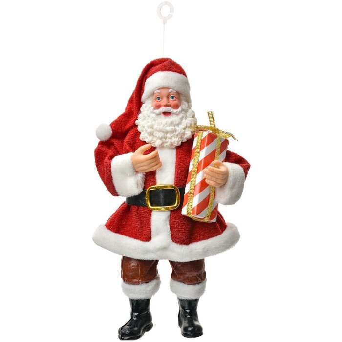 Clayre & Eef 66245 Dekoration Hänger Weihnachtsmann 10x6x17 cm Rot und Weiß
