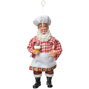 Clayre & Eef 66249 Dekoration Hänger Weihnachtsmann 9x6x17 cm