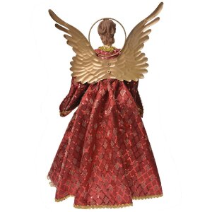 Clayre & Eef 66251 Dekoration Engel 26x15x44 cm Rot und Goldfarben