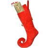 Clayre & Eef 66253 Dekoration Weihnachtsstrumpf 24x7x46 cm Rot-Gold