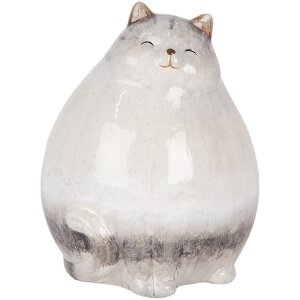 Clayre & Eef 6CE2131 Dekoration Katze 14x13x18 cm Grau