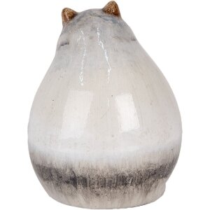 Clayre & Eef 6CE2131 Dekoration Katze 14x13x18 cm Grau