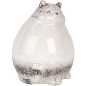 Clayre & Eef 6CE2131 Dekoration Katze 14x13x18 cm Grau