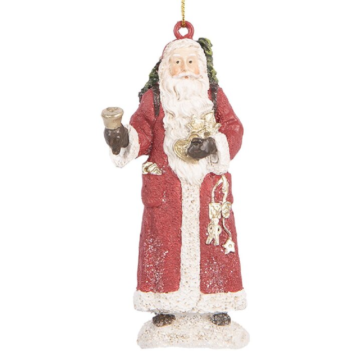 Clayre & Eef Подвеска Санта Клаус 5x3x11 см для рождественской декорации