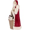 Clayre & Eef 6PR5536 Dekoration Weihnachtsmann Beige Rot 15x14x29 cm
