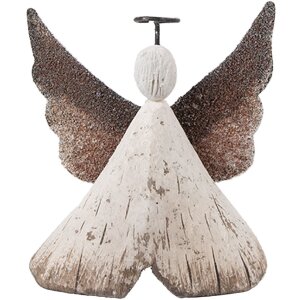 Clayre & Eef Engel Deko 8x3x9 cm Weiß Braun...