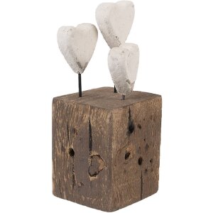 Clayre & Eef 6H2418 Dekoration Herzen 7x6x15 cm Holz
