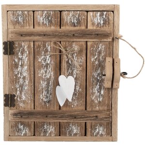 Clayre & Eef 6H2431 Ключница 24x7x30 см коричнево-белая