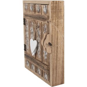 Clayre & Eef 6H2431 Ключница 24x7x30 см коричнево-белая