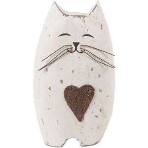Clayre & Eef 6H2435L Dekoration Katze 8x6x14 cm Holz