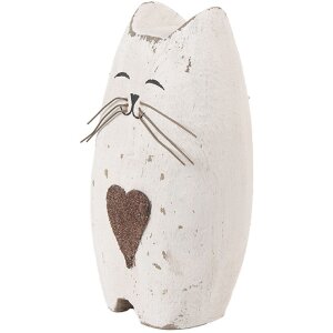 Clayre & Eef 6H2435L Dekoration Katze 8x6x14 cm Holz
