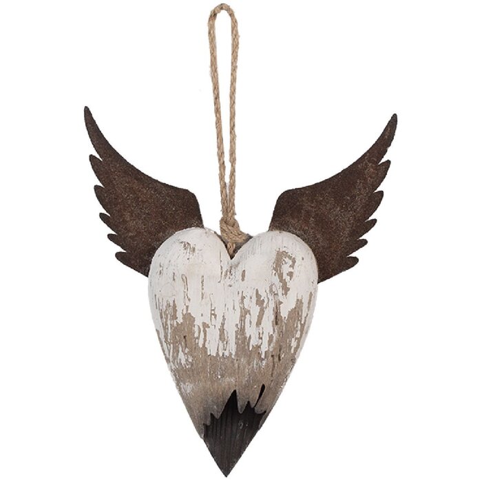 Clayre & Eef 6H2415M Dekoration Hänger Herz 18x3x22 cm