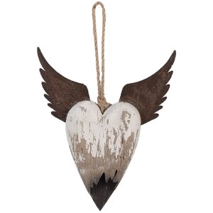 Clayre & Eef 6H2415M Dekoration Hänger Herz 18x3x22 cm
