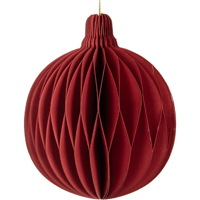 Clayre & Eef 6PA0516R Papier-Weihnachtskugel Ø 8x10 cm Rot