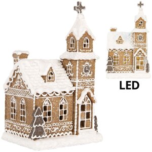 Clayre & Eef 6PR5375 Dekoration Haus mit LED 14x12x23...