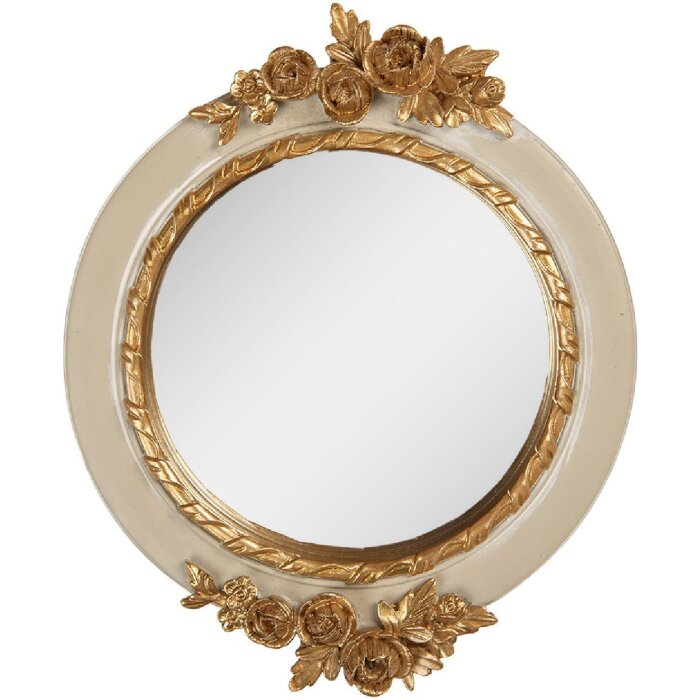 Clayre & Eef 62S339S Зеркало 14x2x16 см Бежевое и золотое